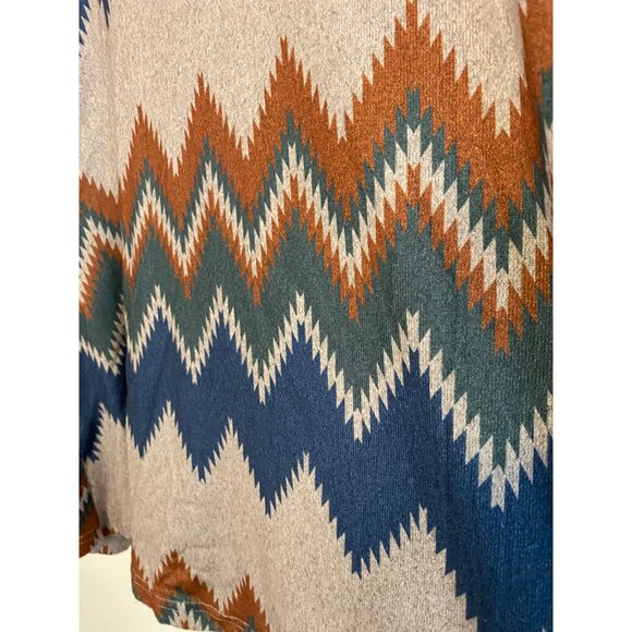 Chevron Hooded Zip-Up Lightweight Knit Jacket By Miusey Size XL - Picture 3 of 8